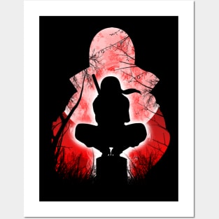 Shinobi village brother silhouette set 3 Posters and Art